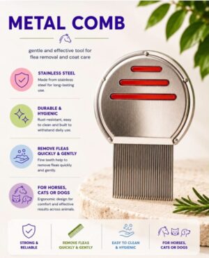 Metal flea comb